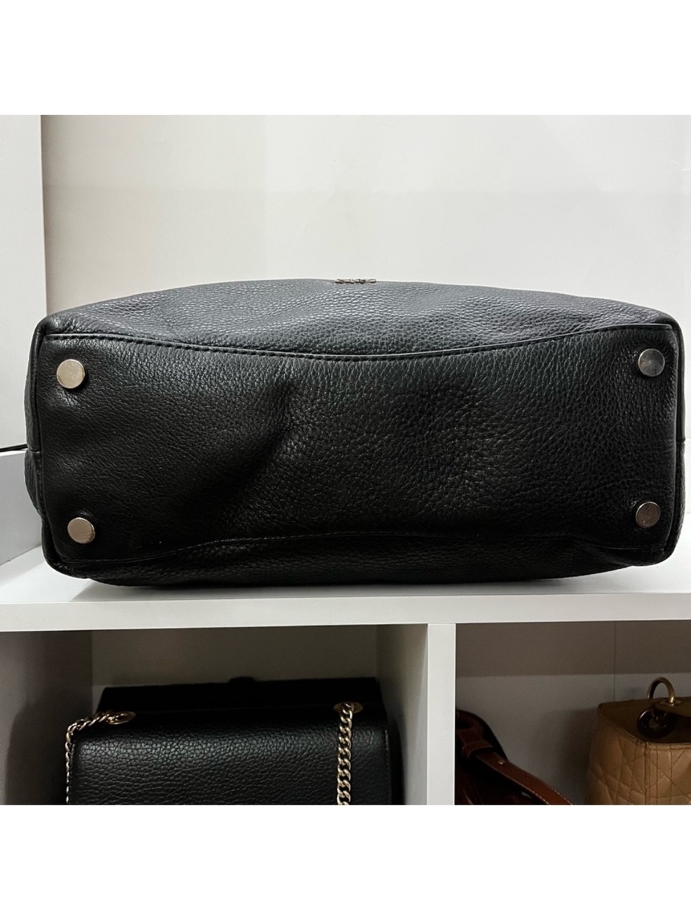 MICHAEL KORS Black Leather Nolita Evie Hobo Neyla Shoulder Bag Raven Selma - Picture 9 of 10